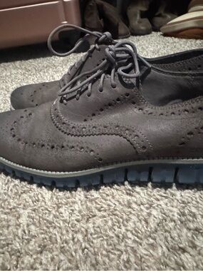 Cole Haan Gray Brogue Wingtip Oxfords